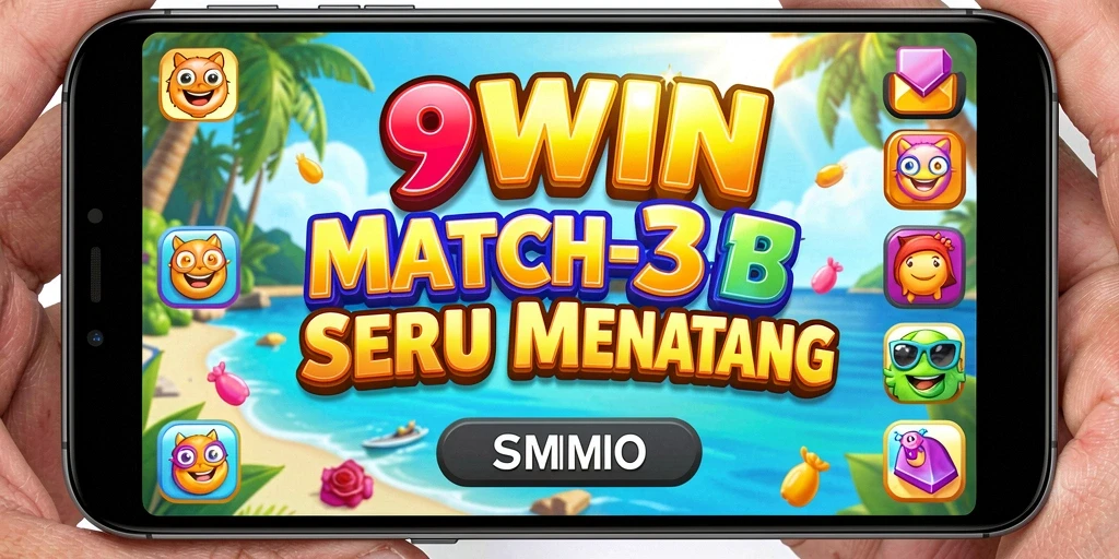 Gameplay menarik 9WIN dengan objek berwarna-warni.