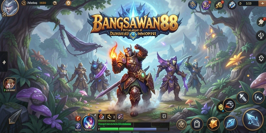 Screenshot gameplay BANGSAWAN88 menampilkan aksi seru dalam pertempuran MMORPG.