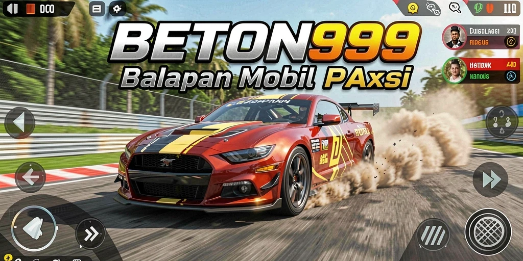 Tampilan gameplay BETON999 yang mendebarkan dan penuh aksi balapan.