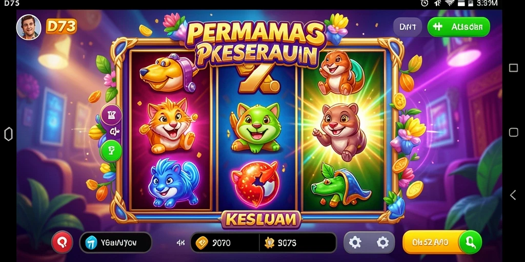 Tangkapan layar gameplay D73 yang menarik dengan fitur Slot yang mendebarkan.