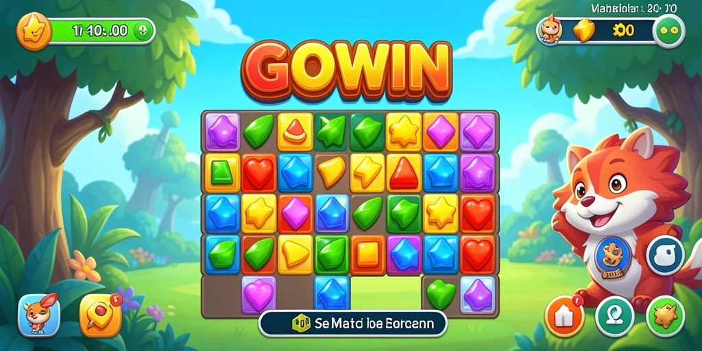 Tampilan gameplay match-3 yang seru di GOWIN.