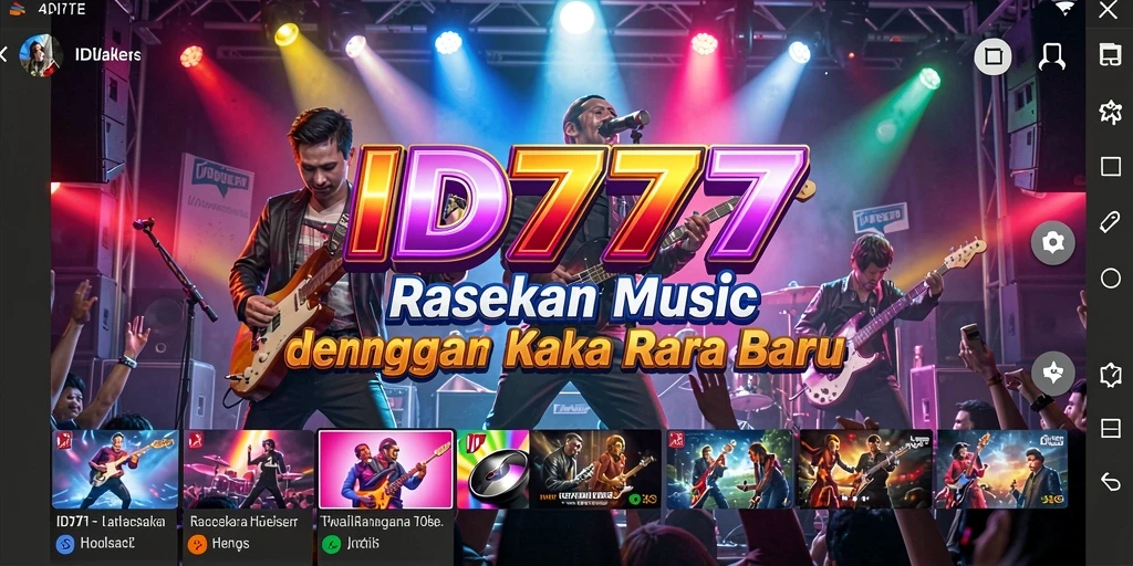 Tampilan gameplay ID777 dengan tantangan musik yang seru.