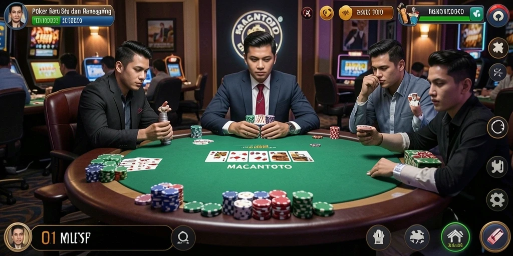Tampilan gameplay Poker yang seru di MACANTOTO.