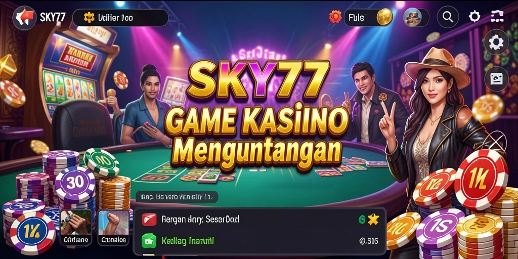 Tampilan gameplay Kasino yang menarik dan menghibur di SKY77.