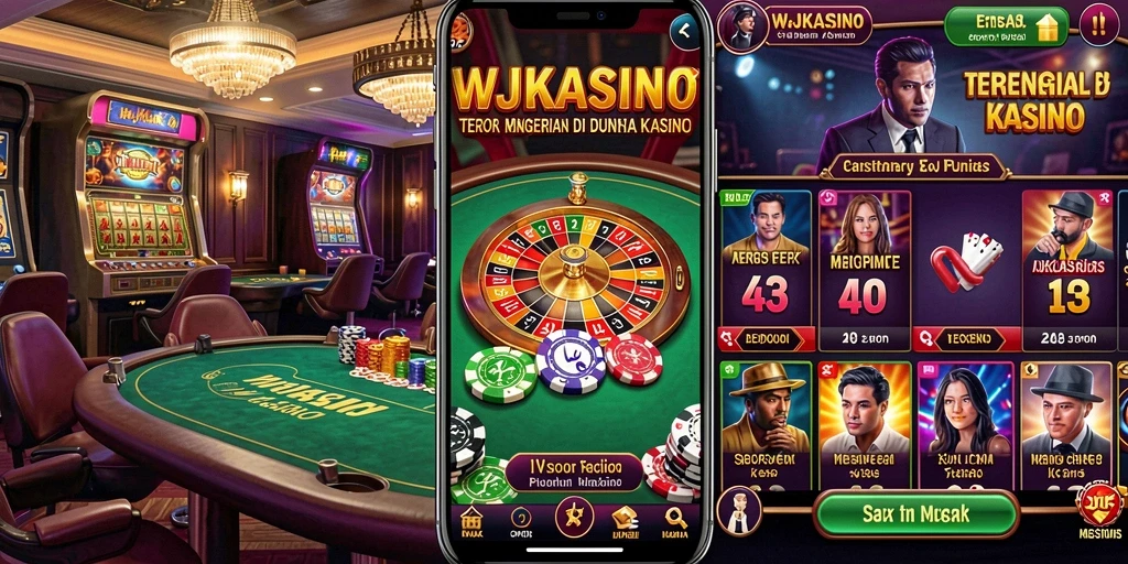 Tampilan gameplay menakutkan di kasino penuh kegelapan dan misteri.