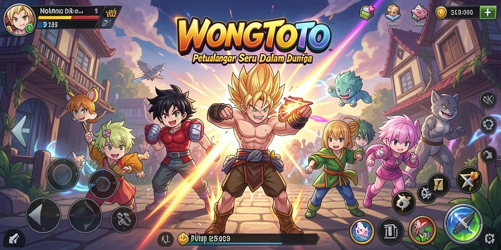 Screenshot gameplay WONGTOTO yang menampilkan karakter dalam aksi.