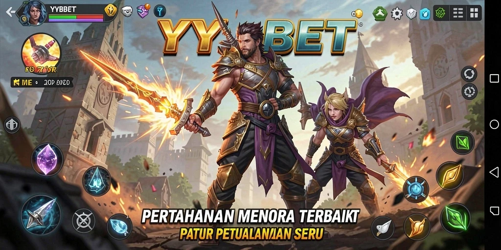 Tampilan gameplay YYBET yang menegangkan dalam Tower Defense.