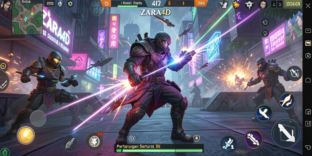 Tangkapan layar ZARA4D menampilkan aksi bertarung yang seru dan dinamis.